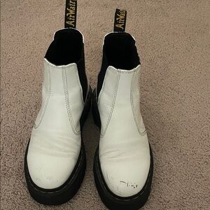 Dr. Martens White and Black Chelsea Boots